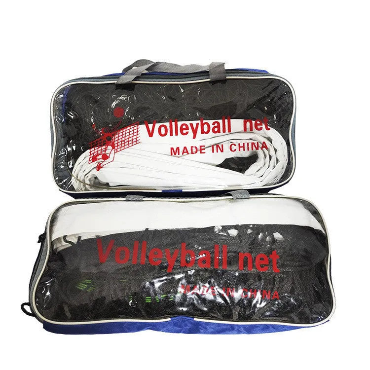 PE four sides standard volleyball net, black, 100x30cm or 150x50cm, for indoor outdoor beach use