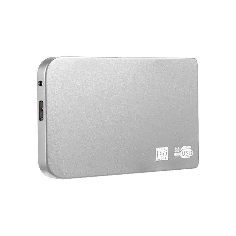 USB 3.0 solid state mobile hard drive in a metal case, shown in black, blue, red, and silver colour options.