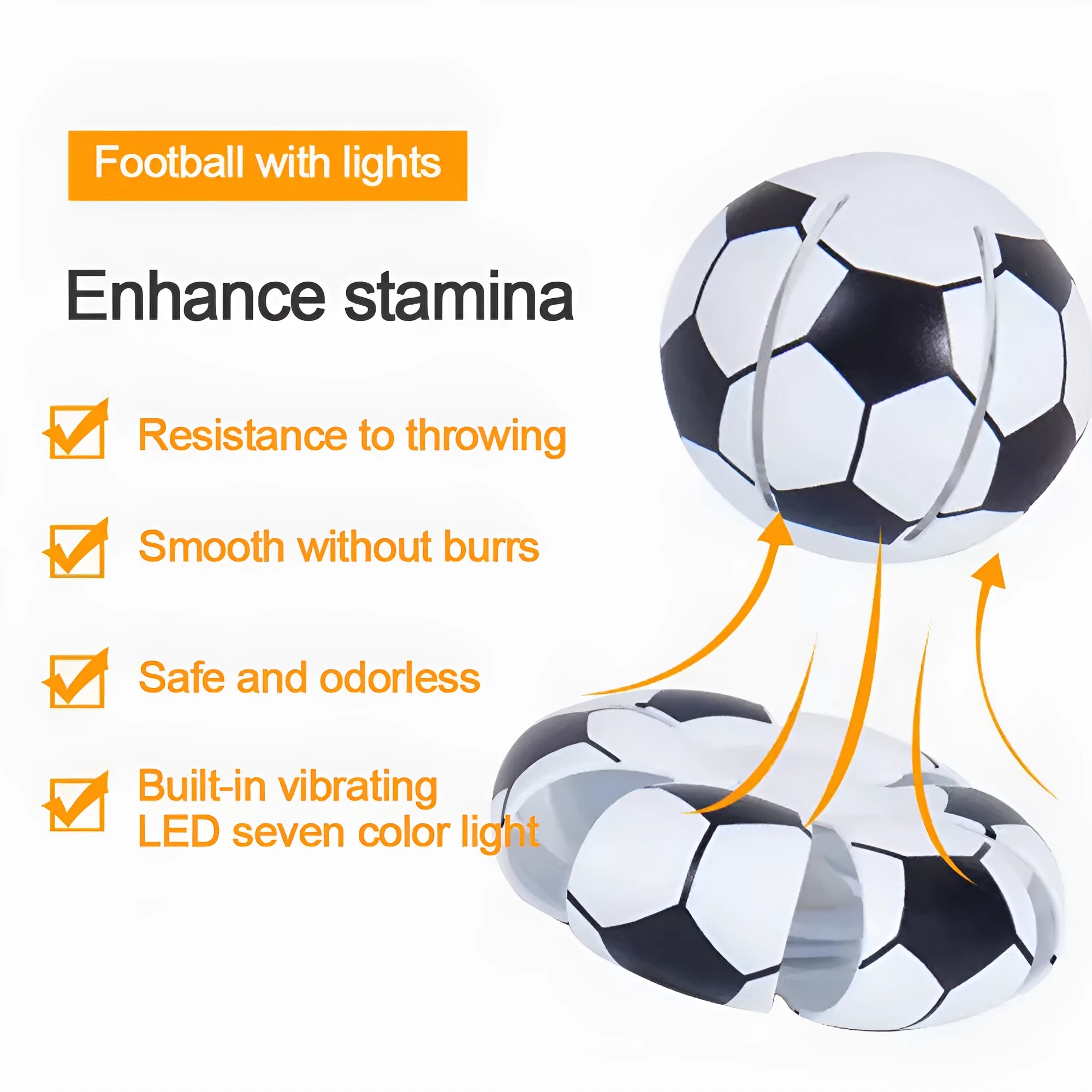 Transformable plastic dog ball toy that changes to flying disc, shown in orange colour