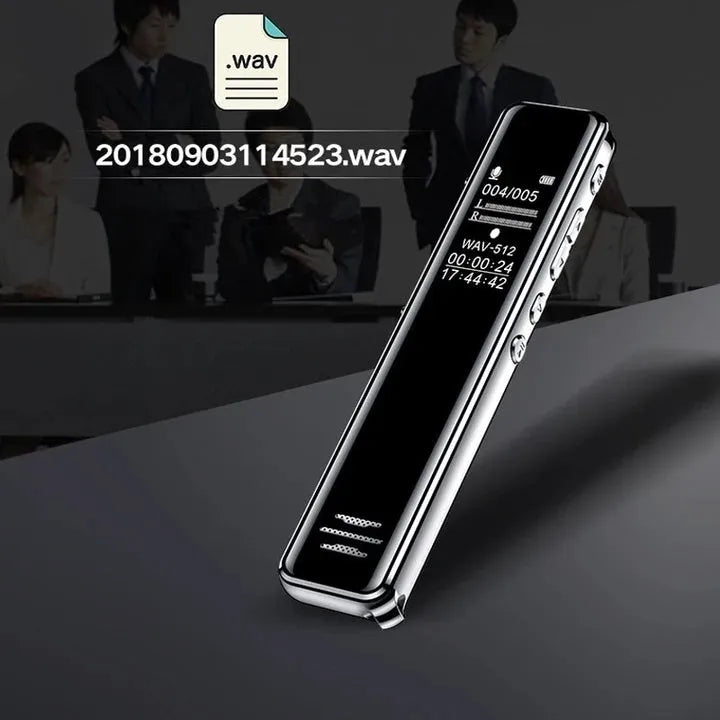Black noise reduction professional recording pen with LCD screen and zinc alloy body