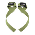 Strength training hard pull grip strap in black with logo on polyester wristband for adults