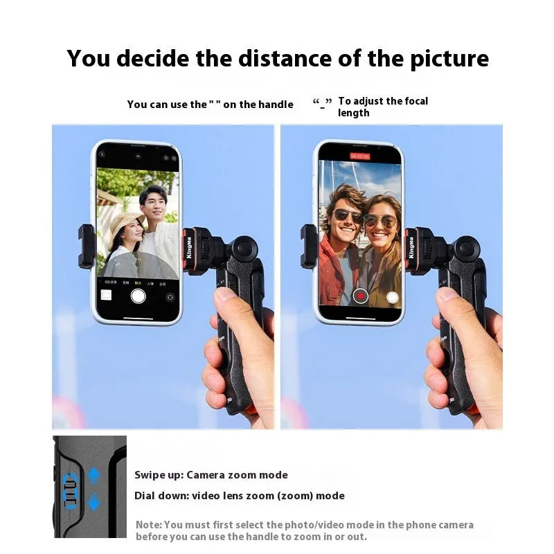 Mobile phone Bluetooth remote control tripod with handle in black ABS material on flat surface