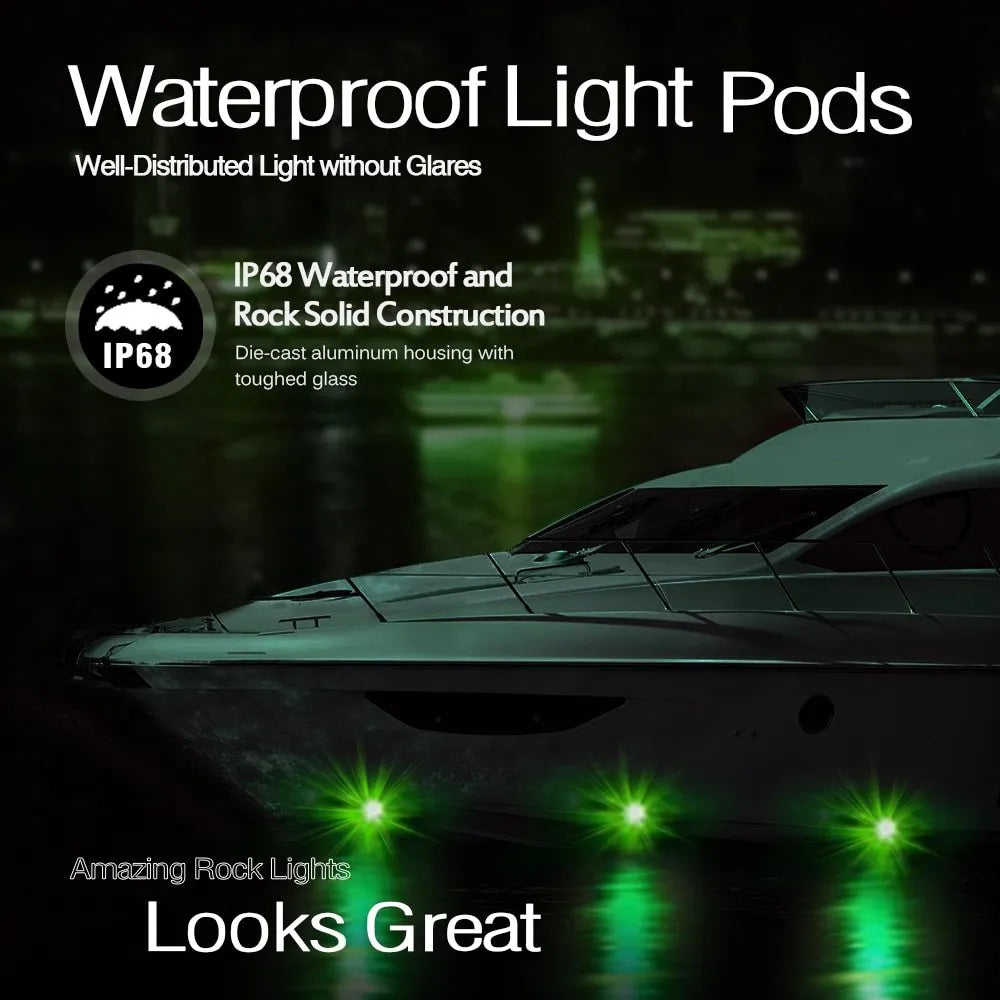 Undercarriage LED RGB atmosphere light with eight CREE lamp beads in aluminium housing showing blue illumination pattern