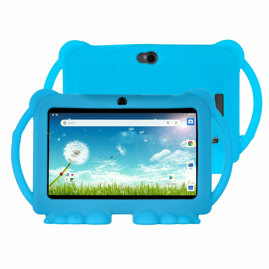 Children's 7-inch Android smart tablet in blue with front camera