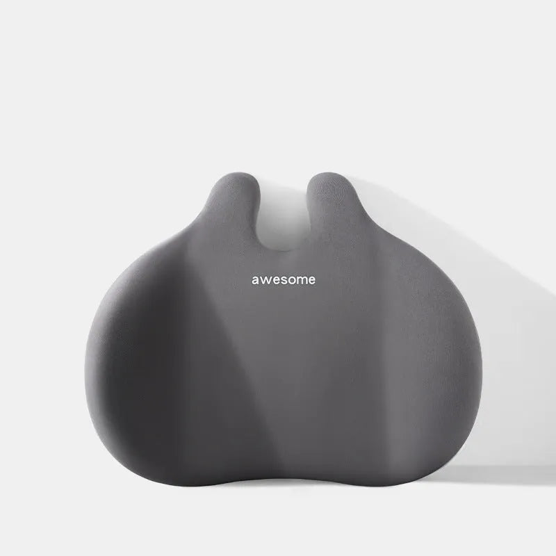 Automotive headrest and lumbar support pillow set in coordinated colours for car comfort