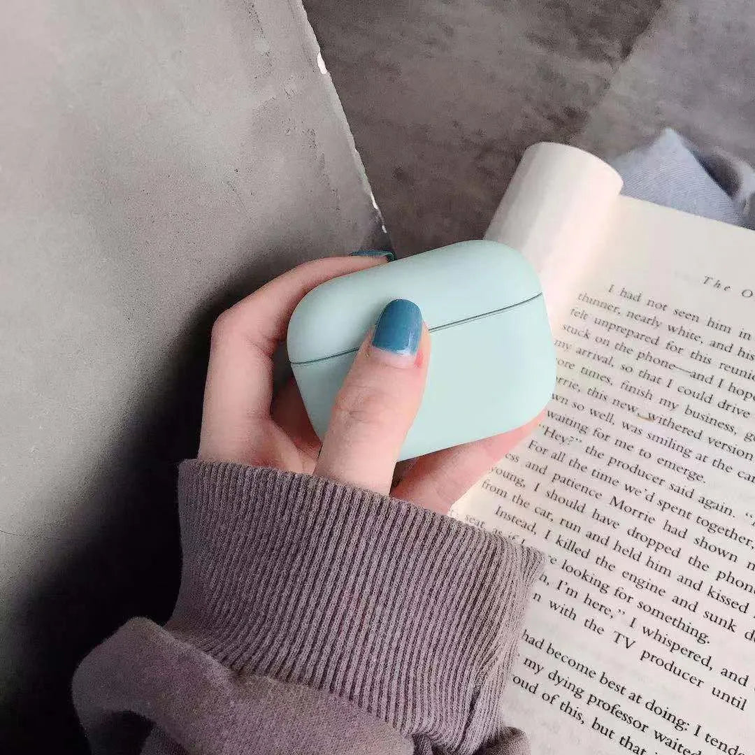Clear plastic protective case for AirPods Pro earbuds in a selection of colours.