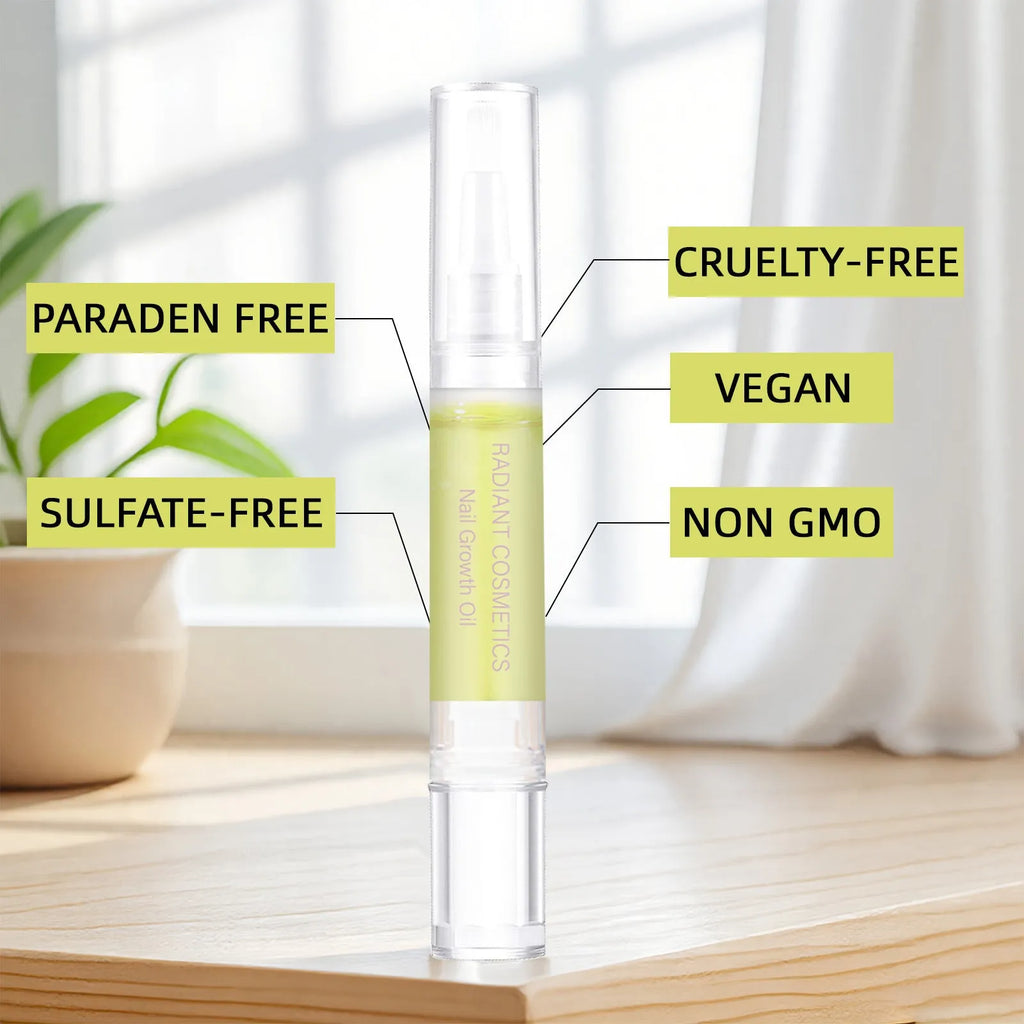 3ml bottle of wash-free nail growth and moisturising treatment oil for cuticle care.