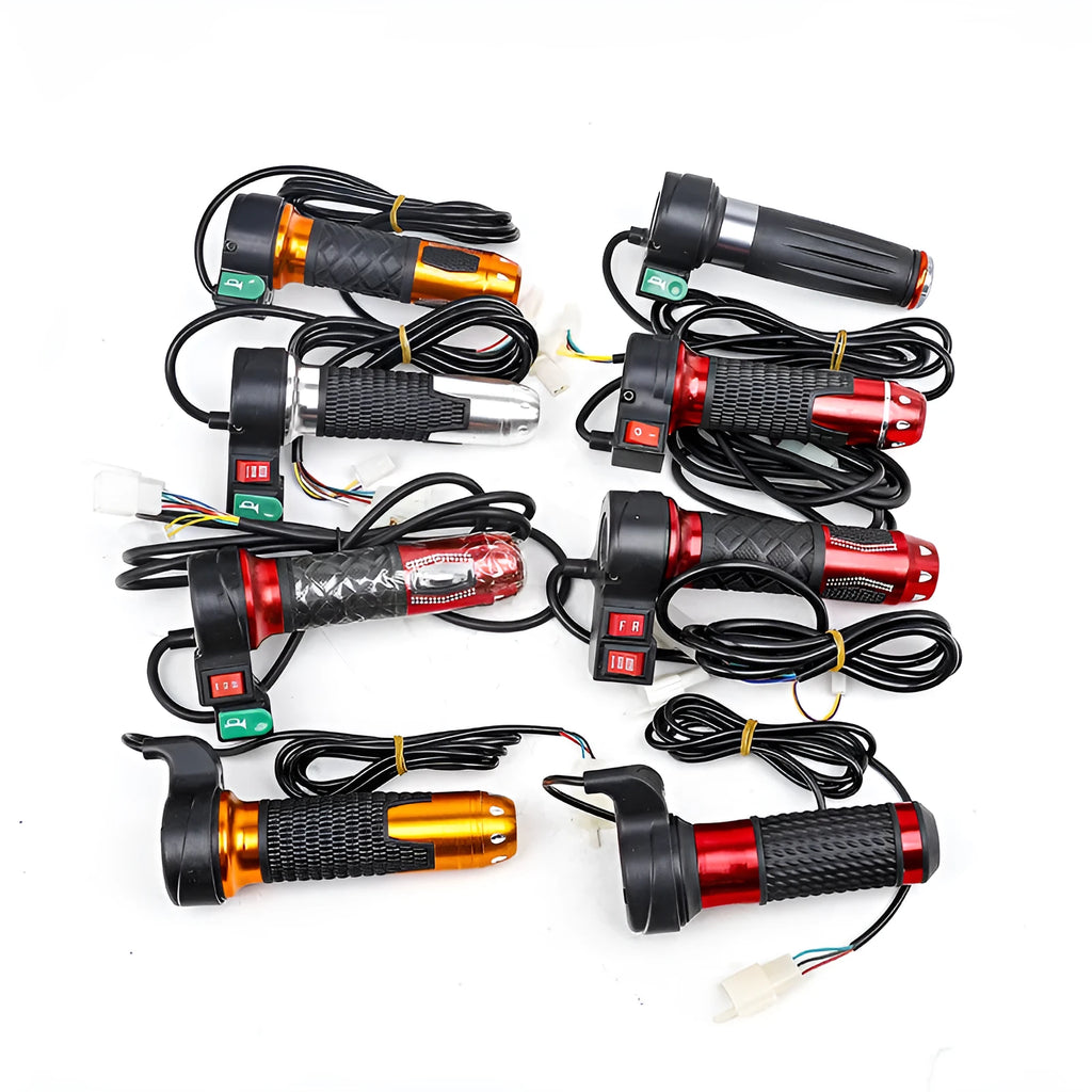 Three-speed rotary accelerator handle for electric car modification with 3-wire plug connector