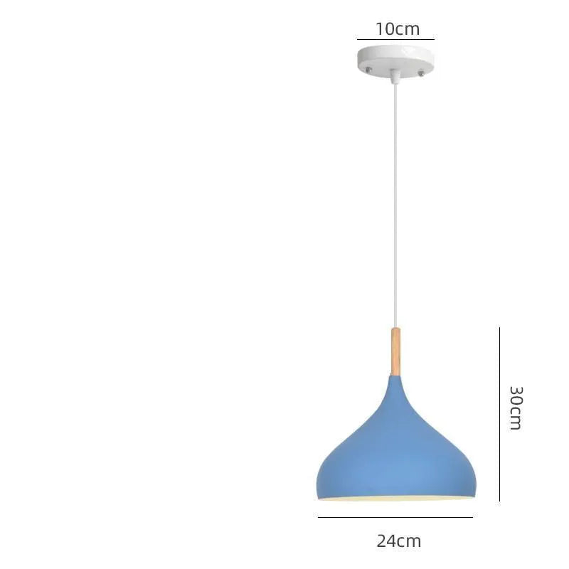 Modern single-head macarone chandelier pendant lamp with adjustable cord, shown in a selection of colours.