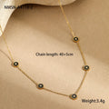 Women's geometric bracelet and necklace set with 18K gold plating on stainless steel