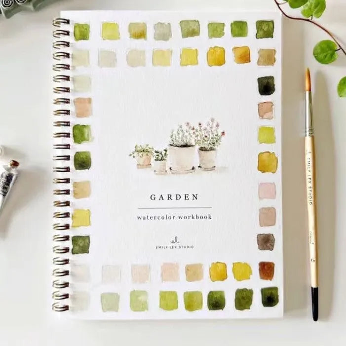 Portable paint box with twelve natural pigment colours arranged in a fashionable palette