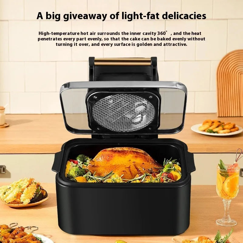 Smart Loop 12L air fryer flip electric oven in black with control panel and 400x280x300mm dimensions
