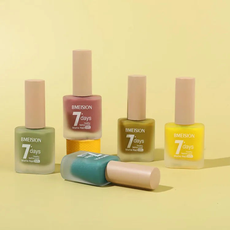 Frosted no-baking quick-drying matte nail polish in 30 colours including nude, wine red, lavender, and grey blue