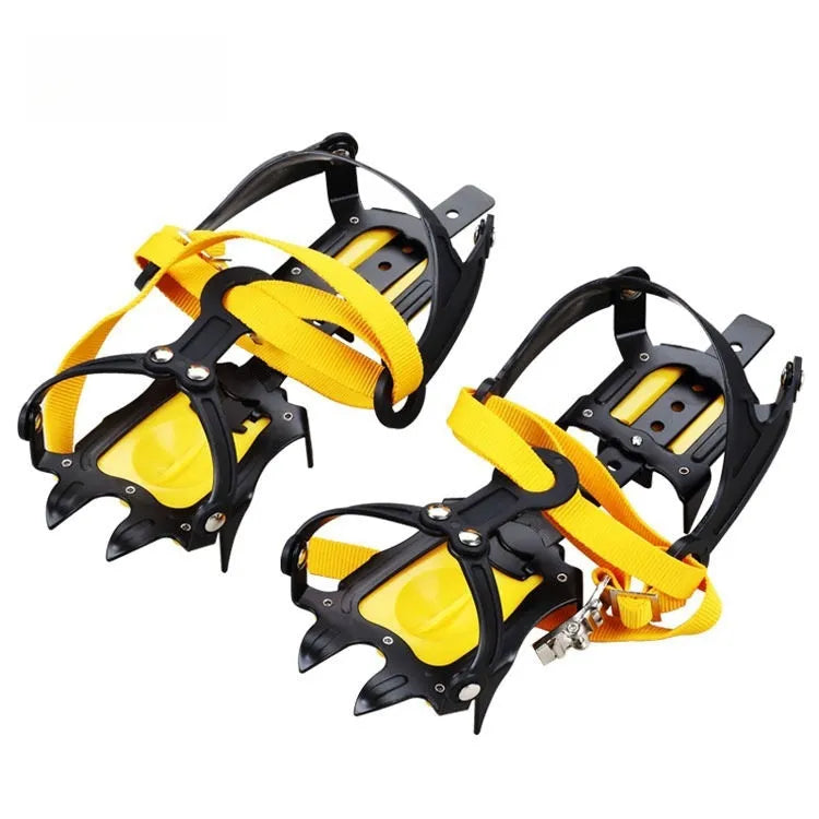 Professional non-slip shoe cover with ten steel teeth for ice and snow traction, orange colour