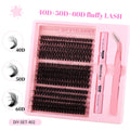 DIY false eyelash extension cluster set with application tweezers for home beauty