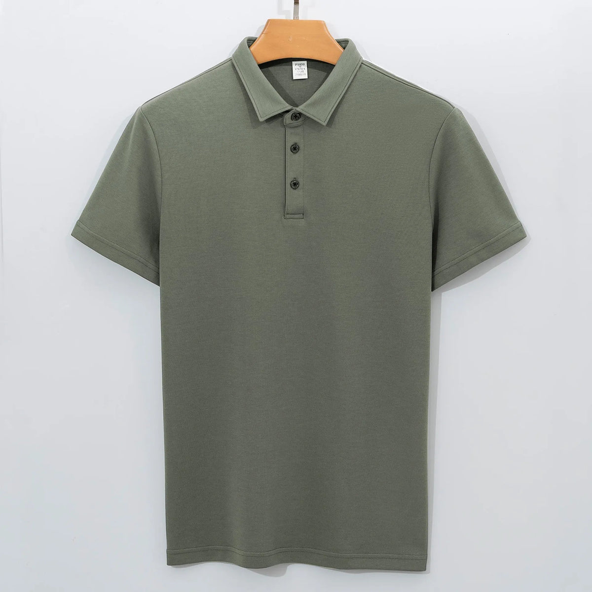 Men's 230g double-sided cotton polo shirt in solid colour, short sleeve, air layer fabric, front view