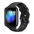 Smart fitness bracelet with touch screen on a silicone strap, showing Bluetooth call and blood pressure monitoring functions.