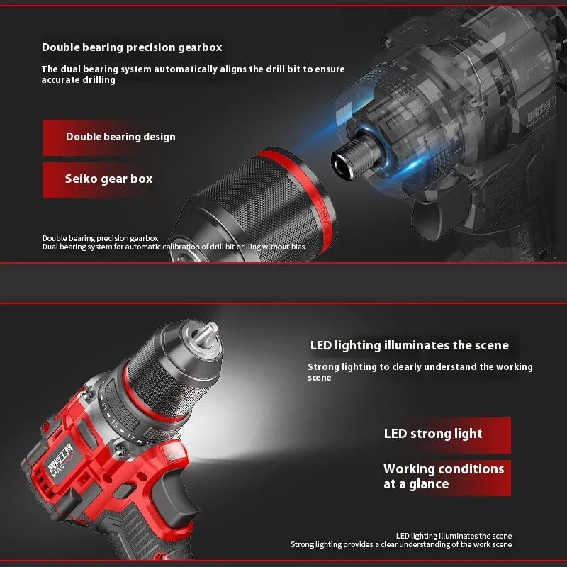 Brushless electric drill rechargeable pistol small lithium impact electric drill 21V