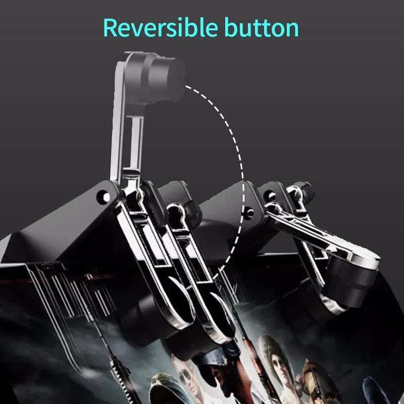 Black AK66 six-finger gamepad for PUBG mobile phone with rotatable lever