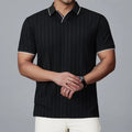 Men's thin nylon polo shirt in white colour with short sleeves and loose casual fit