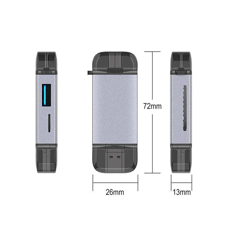 Multi-function 6-in-1 OTG card reader model T-933 for computer and mobile phone