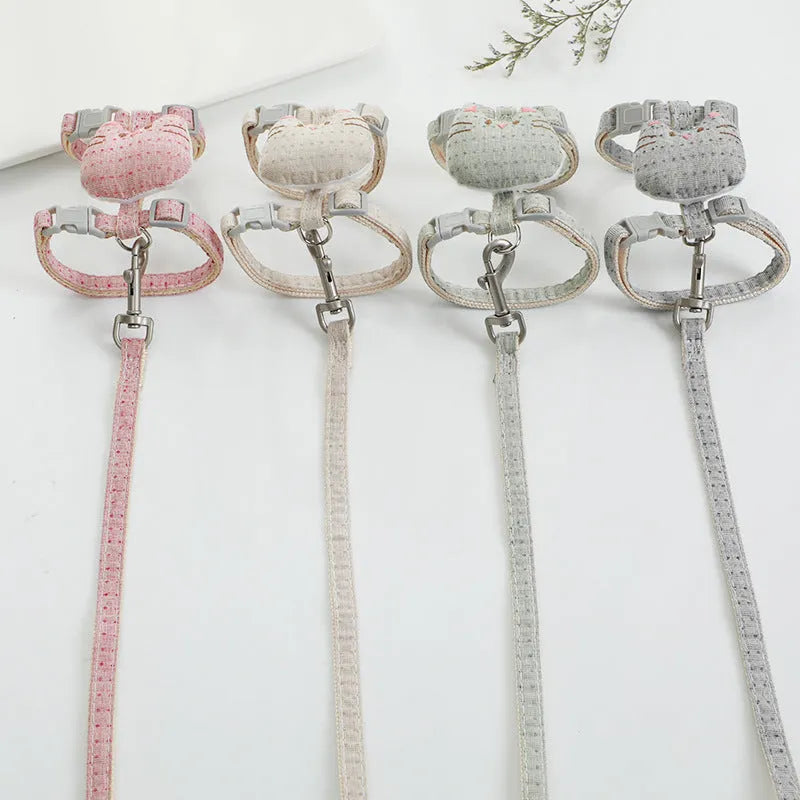 T-shaped cloth cat pulling rope with drawstring handle in pink, beige, grey or cyan options