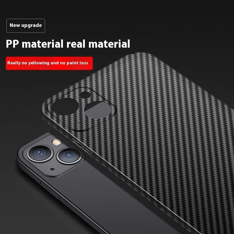 Black carbon fiber pattern ultra-thin hard shell phone case for iPhone, anti-fingerprint finish