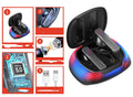 Hall Flashing wireless gaming headset in black or white earplug style with Bluetooth 5.0 connectivity