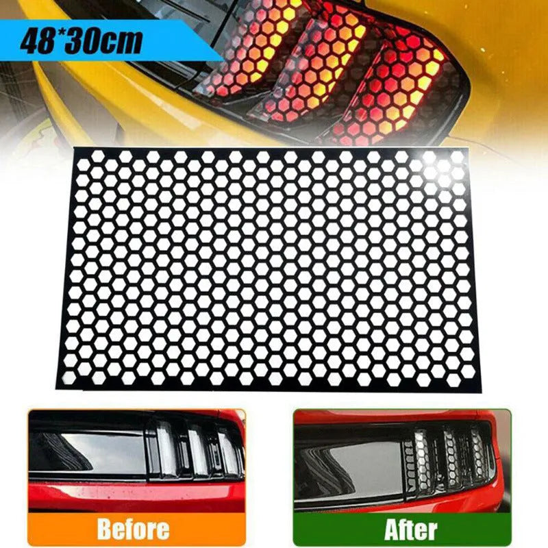 Honeycomb pattern car taillight stickers in three colour options