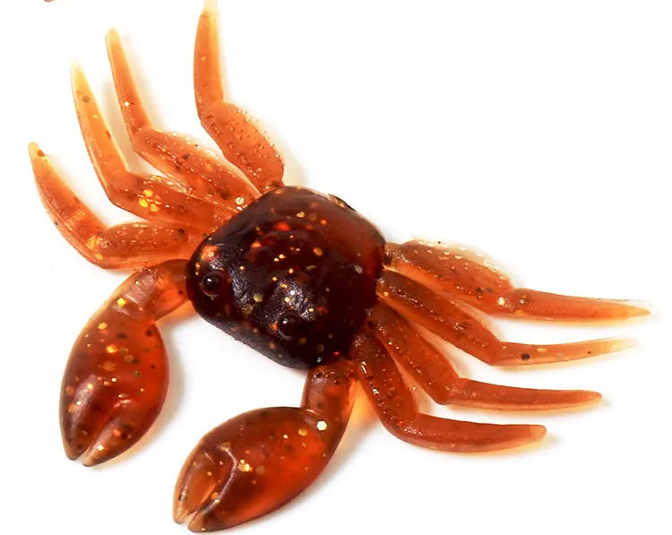 8cm PVC artificial crab fishing lure in red and brown colour options