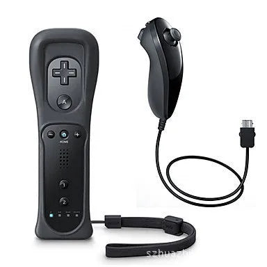 Wii left and right wireless gamepad controllers with rubber sleeve accessory in multiple colour options