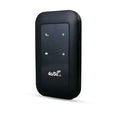 Mobile portable WiFi router with built-in antenna, 4G LTE, 2100mAh battery, black casing