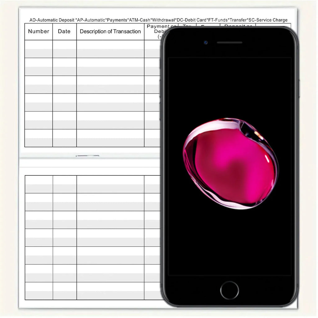 Deposit journal paper 54K bank checking account record notebook
