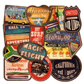 36 retro beach vinyl stickers in 6-10cm sizes with matte finish