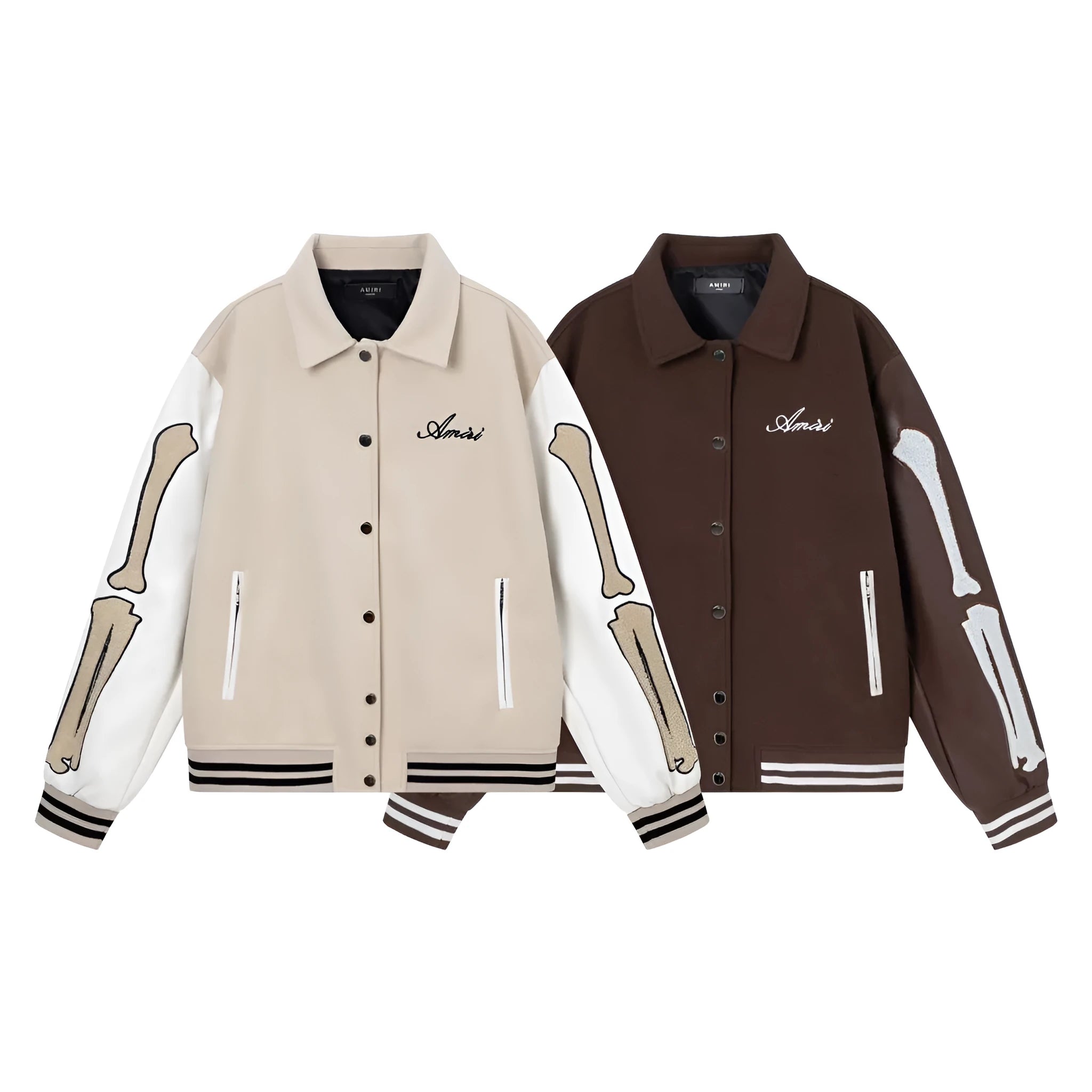 Women's apricot cotton jacket with bone embroidery detail for autumn and winter wear.