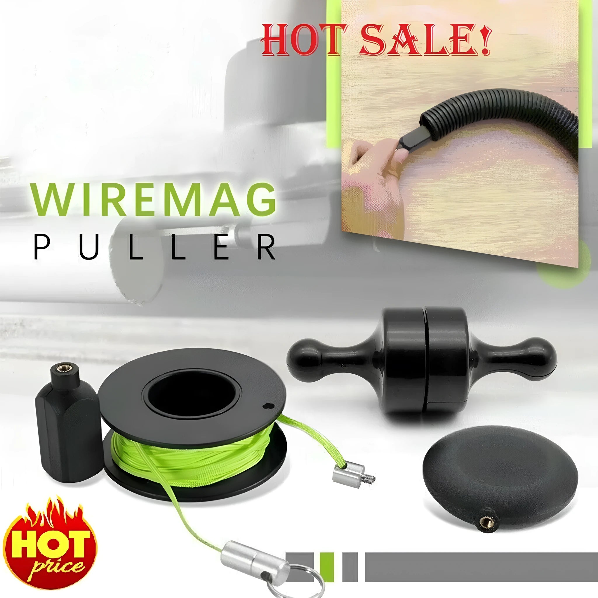 Magnetic threading cable guide machine nylon pipe concealed wire threader electrician tool 10x5 cm