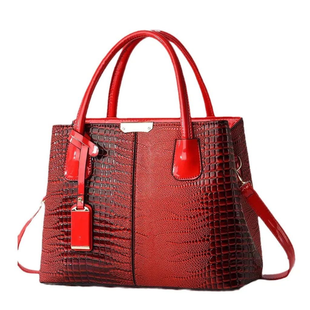 Women's large-capacity soft PU leather handbag, lightweight 540g, horizontal square tote, six colours