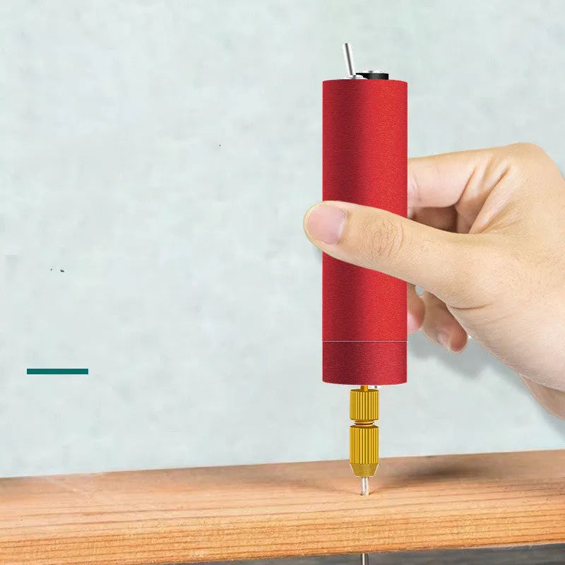 Aluminium alloy USB mini electric grinder drill set with three drill bits and data cable for crafting.