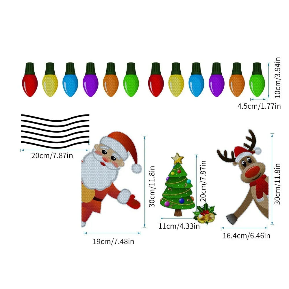 Medium Christmas elk reflective magnetic car decoration sticker in colour RFM025
