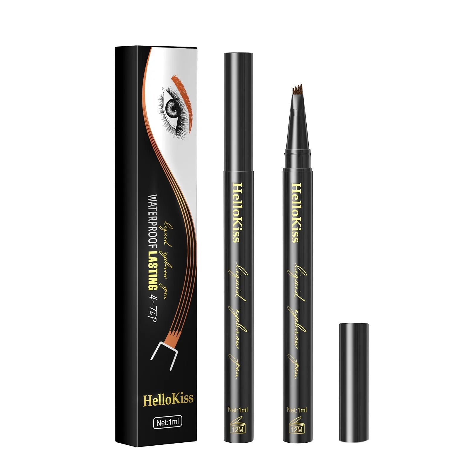 Hellokiss Four-fork Waterproof Ultra-fine Eyebrow Pencil in shades Light Brown, Dark Brown, Light Gray, Dark Gray
