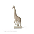 Wood colour synthetic resin giraffe ornament on a shelf, measuring 30.5 cm tall.