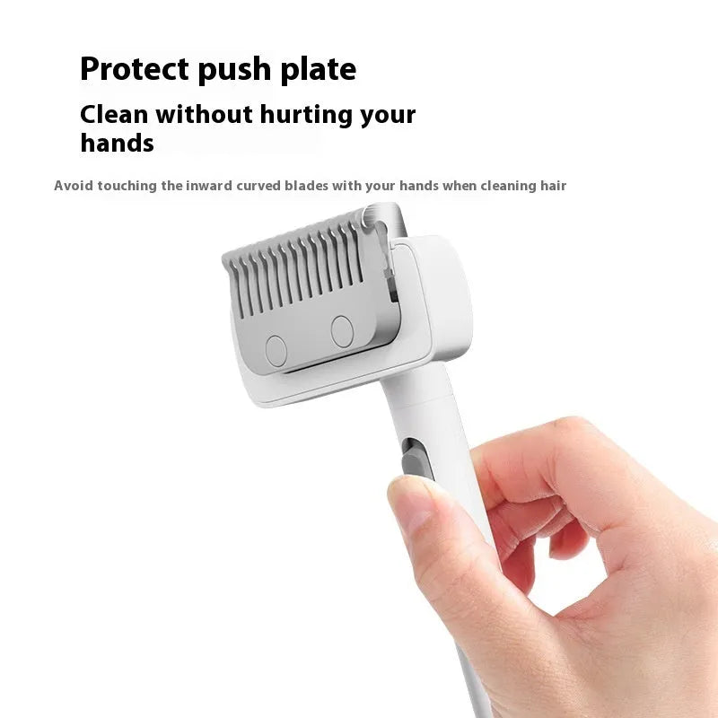 White and gray pet hair unknotting comb with stainless steel teeth for dogs and cats