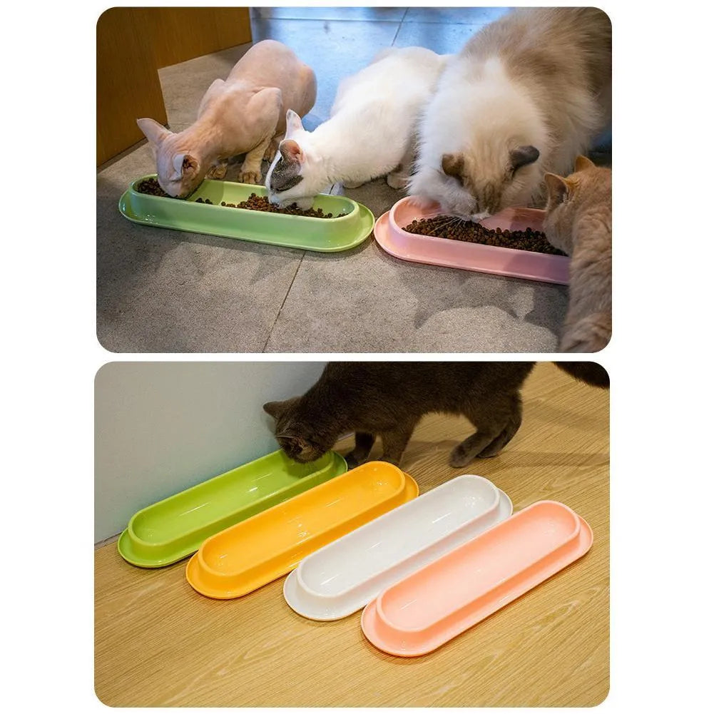 Leakproof pet bowl feeder for cats and dogs in green, pink or yellow colours
