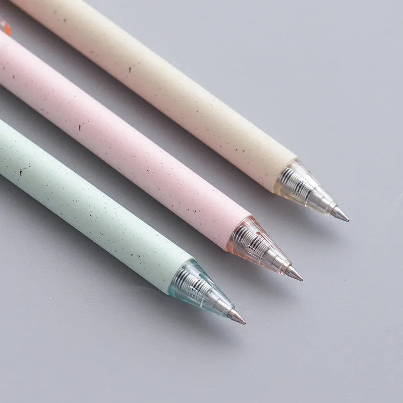 Set of 12 student gel pens with 0.5mm quick-drying refills in four colours with push-button design