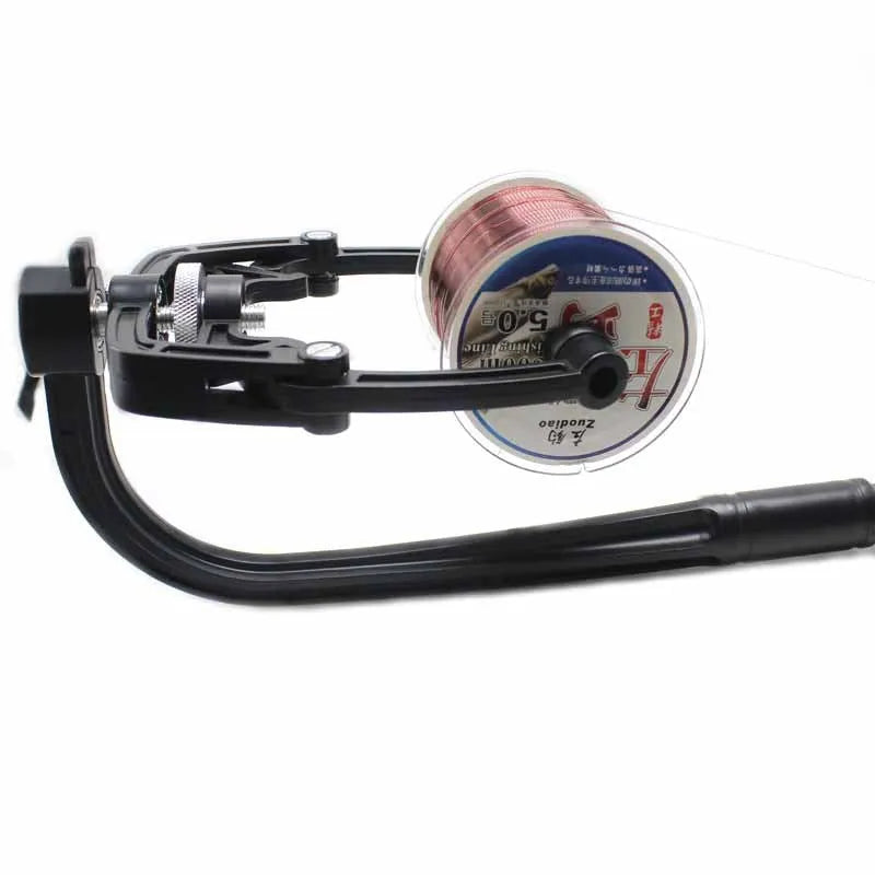 Black PVC wire tangle for fishing rig assembly, 18cm long, on white background
