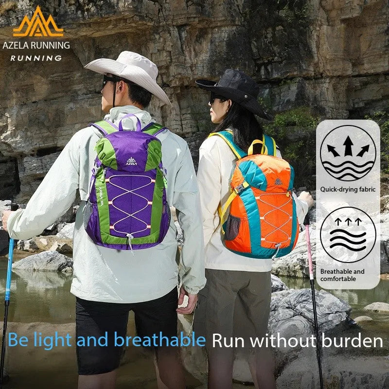 AZELA 20L Colour Block Hiking Backpack in Blue, lightweight polyester daypack for outdoor hiking and travel