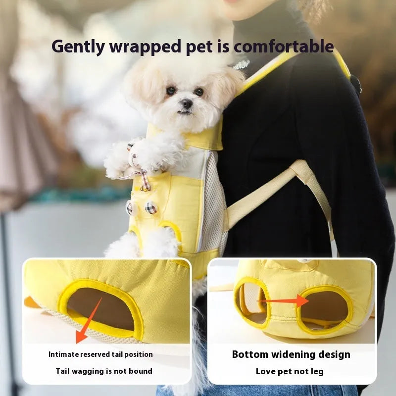 Soft canvas pet carrier bag with cartoon animal pattern and Beka yellow bear design