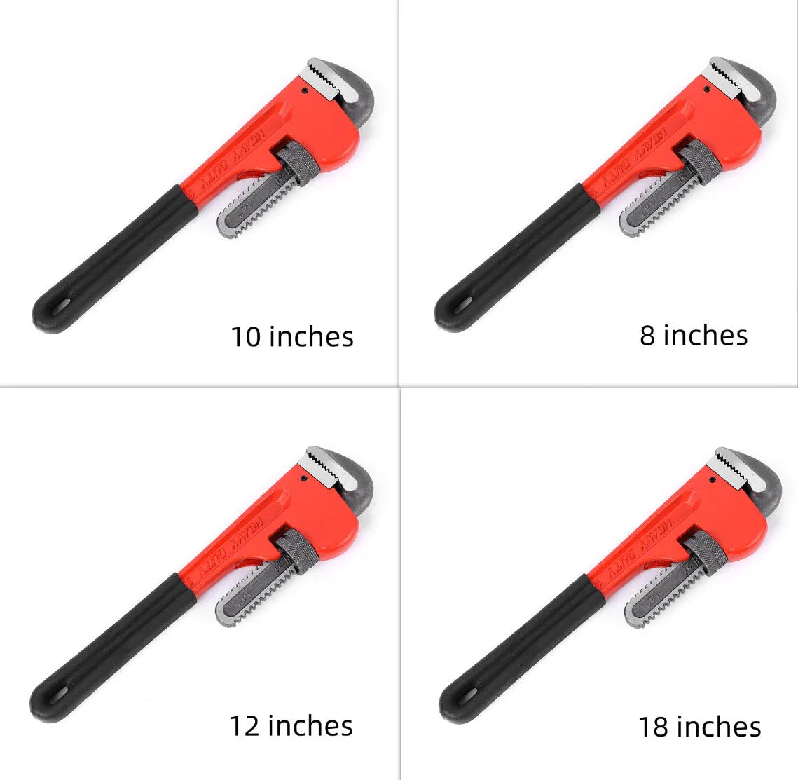 Heavy pipe tongs made of 45# steel available in 8 10 12 and 18 inch sizes for water pipe gripping