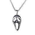 Skull men's stainless steel necklace with silver electroplated alloy pendant in six design variations