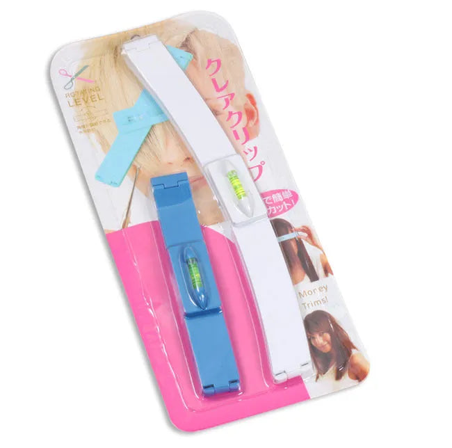 Bang trimmer ruler haircut splint in blue and pink ABS plastic for fringe trimming